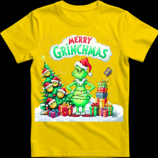 Createyou Merry Grinchmas - Gyermek - Sárga - M gyerek póló