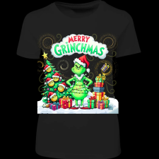 Createyou Merry Grinchmas - Női - Fekete - XL női póló