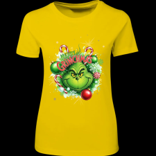 Createyou Merry Grinchmas - Női - Sárga - XL női póló