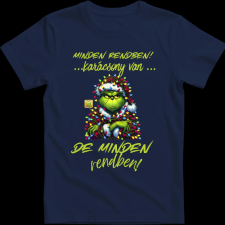 Createyou Minden rendben Grinch - Férfi - Sötétkék - 3XL férfi póló