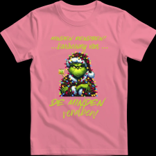 Createyou Minden rendben Grinch - Gyermek - Pink - XL gyerek póló