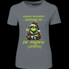 Createyou Minden rendben Grinch - Női - Szürke - XL női póló