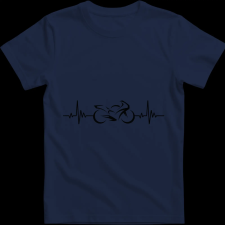 Createyou Motor sziluett ekg - Férfi , Sötétkék , 3XL férfi póló