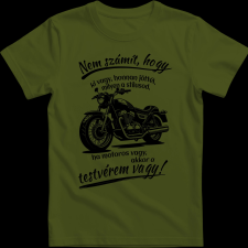 Createyou Motoros testvér vagy - Férfi - Sötétzöld - S férfi póló