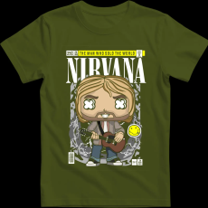 Createyou Nirvana Kurt Cobain - Férfi - Sötétzöld - M