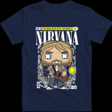 Createyou Nirvana Kurt Cobain - Gyermek - Sötétkék - M gyerek póló