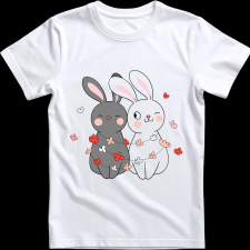 Createyou Nyuszi pár - Férfi , Fehér , 2XL férfi póló