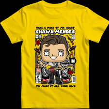 Createyou Shawn Mendes - Gyermek - Sárga - XL gyerek póló