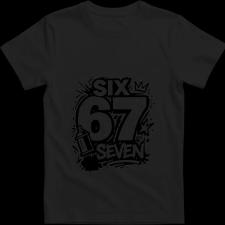 Createyou Six-Seven graffiti - Gyermek - Fekete - XS gyerek póló