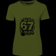 Createyou Six-Seven graffiti - Női - Sötétzöld - L női póló