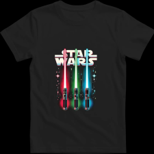 Createyou Star Wars lézerkardok - Gyermek - Fekete - S gyerek póló