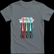 Createyou Star Wars lézerkardok - Gyermek - Szürke - L gyerek póló