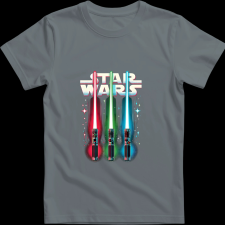Createyou Star Wars lézerkardok - Gyermek - Szürke - XL gyerek póló