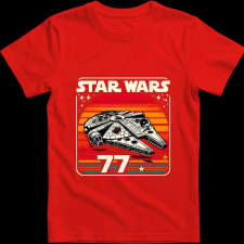 Createyou Star Wars Millennium Falcon '77 - Gyermek - Piros - L gyerek póló