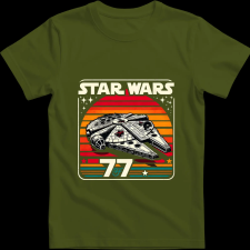 Createyou Star Wars Millennium Falcon '77 - Gyermek - Sötétzöld - S gyerek póló