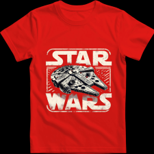 Createyou Star Wars Millennium Falcon - Férfi - Piros - 2XL férfi póló