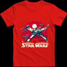 Createyou Star Wars X-Wing 4 - Gyermek - Piros - L gyerek póló