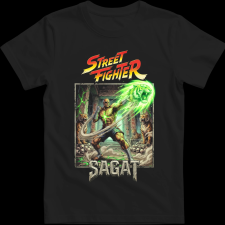Createyou Street Fighter Sagat - Gyermek - Fekete - S gyerek póló