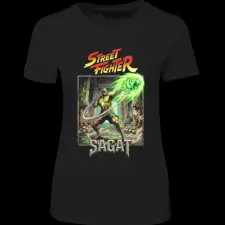 Createyou Street Fighter Sagat - Női - Fekete - S női póló
