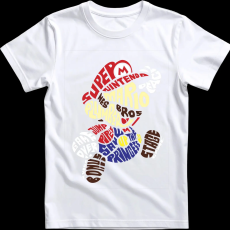 Createyou Super Mario - Férfi - Fehér - 3XL