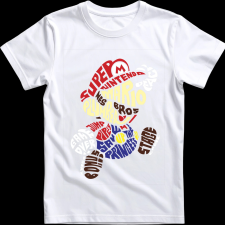 Createyou Super Mario - Férfi - Fehér - M férfi póló