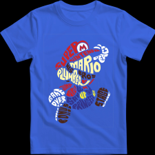 Createyou Super Mario - Gyermek - Királykék - XL gyerek póló