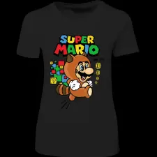 Createyou Super Mario mosómedve - Női - Fekete - 2XL női póló