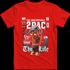 Createyou Tupac - Férfi - Piros - 2XL férfi póló