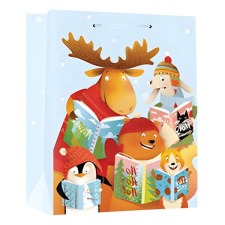 Creative Dísztasak CREATIVE Special XL 40,6x16,5x55 cm karácsonyi állat mintás színes fényes szalagfüles ajándéktasak
