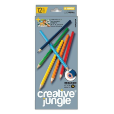 Creative Jungle Színes ceruza CREATIVE JUNGLE grey hatszögletű 12 db/készlet színes ceruza