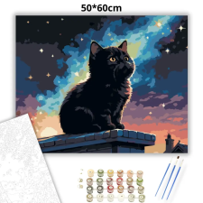 Creative Land Kft Álmodozó kiscica - számfestő készlet – 50×60 cm (Keretre feszítve) kreatív és készségfejlesztő