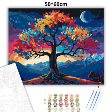 Creative Land Kft Álomszerű színes fa - számfestő készlet – 50×60 cm (Keret nélkül) kreatív és készségfejlesztő