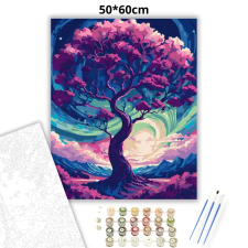 Creative Land Kft Álomszerű virágzó fa - számfestő készlet – 50×60 cm (Keretre feszítve) kreatív és készségfejlesztő