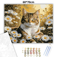 Creative Land Kft Aranyló cirmos pihenője - számfestő készlet – 60×70 cm (Keretre feszítve) kreatív és készségfejlesztő