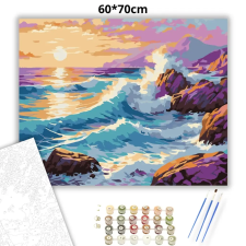 Creative Land Kft Aranyló hullámtörés - számfestő készlet – 60×70 cm (Keret nélkül) kreatív és készségfejlesztő