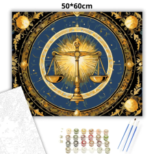 Creative Land Kft Aranyló mérleg - számfestő készlet – 50×60 cm (Keretre feszítve) kreatív és készségfejlesztő