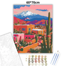 Creative Land Kft Aranyló vályogházak - számfestő készlet – 60×70 cm (Keret nélkül) kreatív és készségfejlesztő