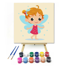 Creative Land Kft Bájos tündérlány - gyerek számfestő készlet – 20×20 cm (Keretre feszítve) kreatív és készségfejlesztő