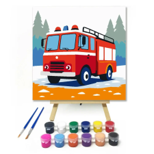 Creative Land Kft Bátor tűzoltóautó - gyerek számfestő készlet kreatív és készségfejlesztő
