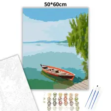 Creative Land Kft Békés csónakringás - számfestő készlet – 50×60 cm (Keret nélkül) kreatív és készségfejlesztő
