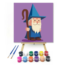 Creative Land Kft Bölcs varázsló - gyerek számfestő készlet – 30×30 cm (Keret nélkül) kreatív és készségfejlesztő