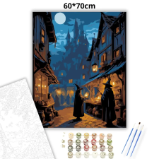 Creative Land Kft Boszorkánypiac - számfestő készlet – 60×70 cm (Keretre feszítve) kreatív és készségfejlesztő