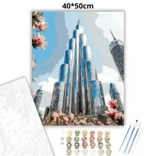Creative Land Kft Burdzs Kalifa - számfestő készlet – 40×50 cm (Keretre feszítve) kreatív és készségfejlesztő