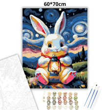 Creative Land Kft Csillagfényes nyuszi - számfestő készlet – 60×70 cm (Keret nélkül) kreatív és készségfejlesztő