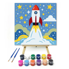 Creative Land Kft Csillagos felszállás - gyerek számfestő készlet – 30×30 cm (Keret nélkül) kreatív és készségfejlesztő