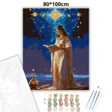 Creative Land Kft Csillagos papnő - számfestő készlet – 80×100 cm (Keret nélkül) kreatív és készségfejlesztő