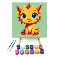 Creative Land Kft Csillogó sárkánymosoly - gyerek számfestő készlet – 50×50 cm (Keret nélkül) kreatív és készségfejlesztő