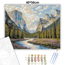 Creative Land Kft Derűs folyókanyar - számfestő készlet – 40×50 cm (Keretre feszítve) kreatív és készségfejlesztő