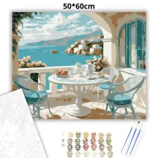 Creative Land Kft Derűs reggeli - számfestő készlet – 50×60 cm (Keret nélkül) kreatív és készségfejlesztő