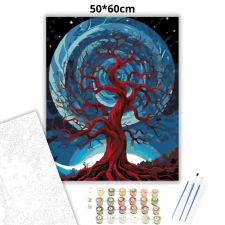 Creative Land Kft Holdfényes életfa - számfestő készlet – 50×60 cm (Keretre feszítve) kreatív és készségfejlesztő
